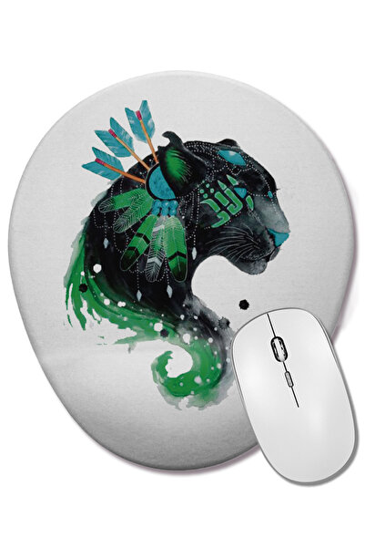 BASKI DÜNYASI Pantera Guerreira Mouse Pad oval cu suport pentru încheietura mâinii