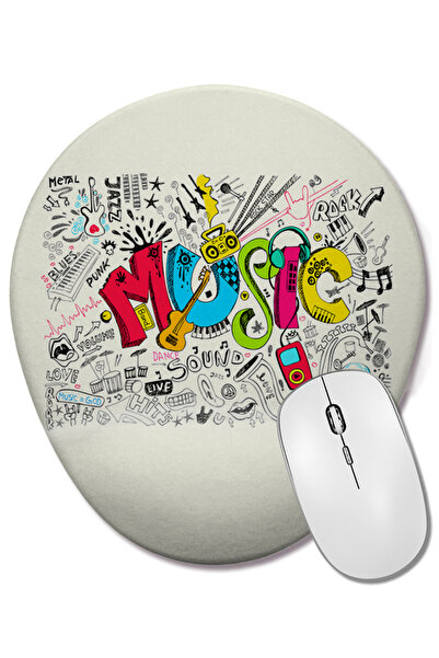 BASKI DÜNYASI Οβάλ ποντίκι με υποστήριξη καρπού για μουσική