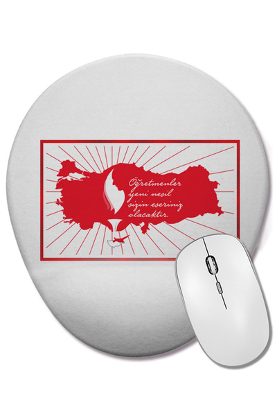 BASKI DÜNYASI Подарък за учителите за Деня на учителя 04 Овална подложка за м...