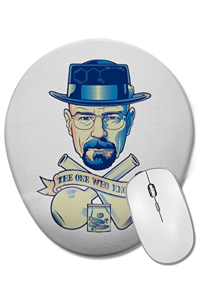 BASKI DÜNYASI Mouse Pad oval Walter White Breaking Bad cu suport pentru încheietura mâinii