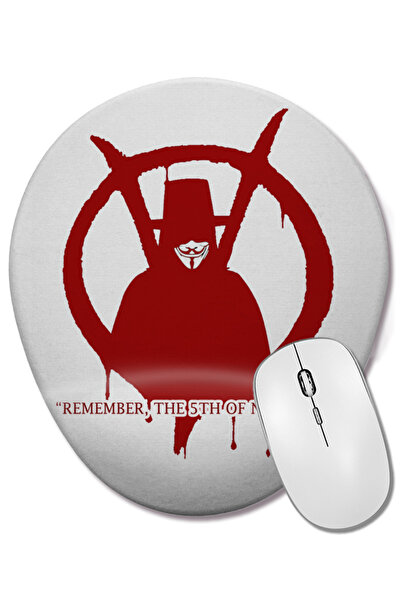 BASKI DÜNYASI V de Vingança Amintește-te de 5 noiembrie Mouse Pad oval cu suport pentru încheietura mâinii