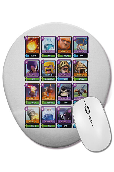 BASKI DÜNYASI Clash Royale 03 Bilek Destekli Oval Mouse Pad