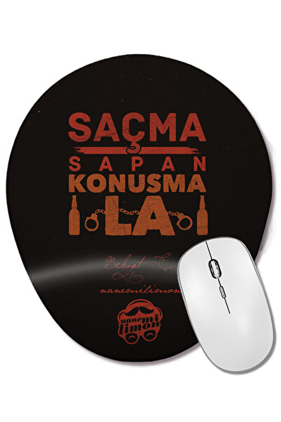 BASKI DÜNYASI Mouse Pad oval Behzat Ç cu suport pentru încheietura mâinii