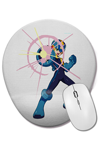 BASKI DÜNYASI Mouse Pad oval Megaman Anime cu suport pentru încheietura mâinii