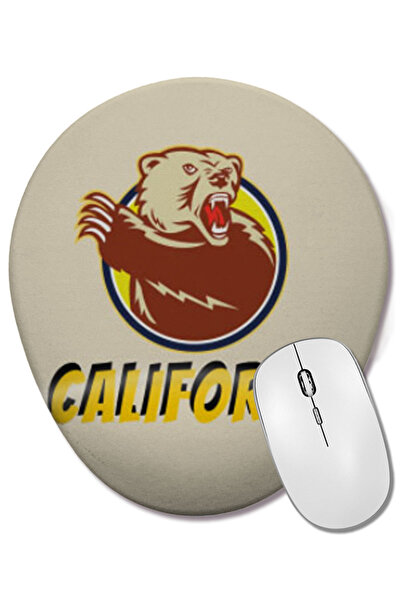 BASKI DÜNYASI Mouse Pad oval din California cu suport pentru încheietura mâinii