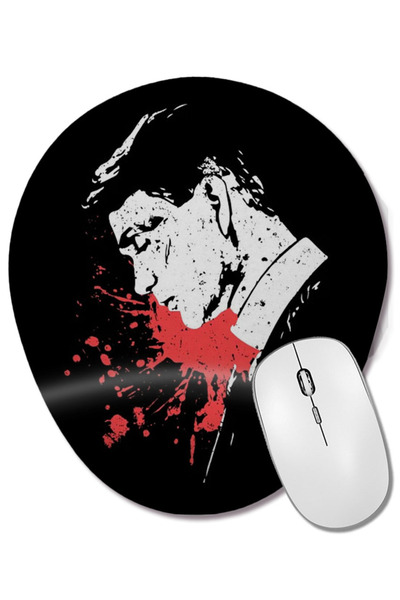 BASKI DÜNYASI Peaky Blinders Tommy Shelby Splatter Mouse Pad oval cu suport pentru încheietura mâinii