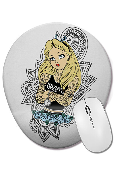 BASKI DÜNYASI Princesas Rock 5 Овална подложка за мишка с опора за китката