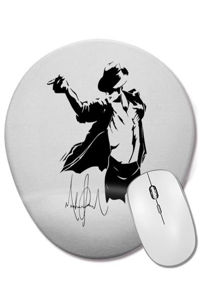 BASKI DÜNYASI Mouse Pad oval cu suport pentru încheietura mâinii Michael Jackson