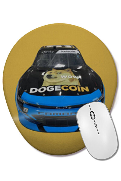 BASKI DÜNYASI TO THE MOON DOGECAR Dogecoin Crypto Logo Merch Mouse Pad oval c...