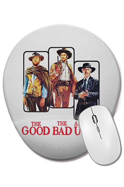 BASKI DÜNYASI Mouse Pad oval cu suport pentru încheietura mâinii The Good, Bad and Ugly