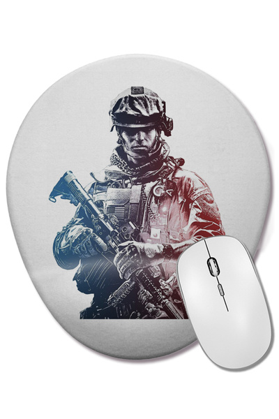 BASKI DÜNYASI Mouse Pad oval Battlefield 4 cu suport pentru încheietura mâinii
