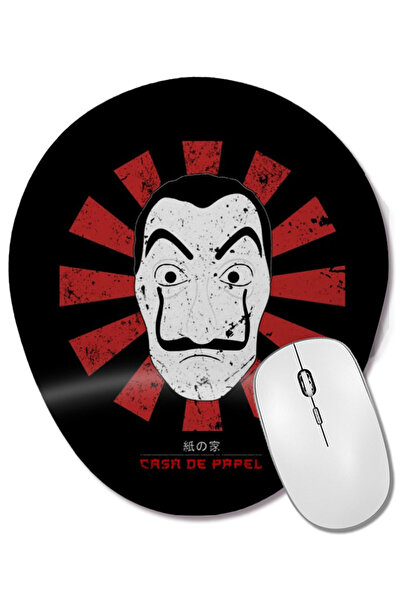 BASKI DÜNYASI Mouse Pad oval retro japonez Casa De Papel cu suport pentru înc...
