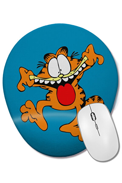 BASKI DÜNYASI Mouse Pad oval Garfield cu suport pentru încheietura mâinii
