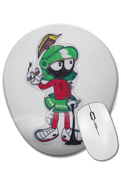 BASKI DÜNYASI Mouse Pad oval Marvin The Martian Smoking cu suport pentru înch...