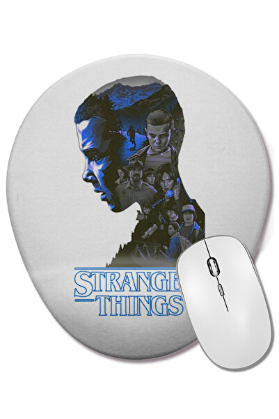 BASKI DÜNYASI Stranger Things 02 Mouse Pad oval cu suport pentru încheietura mâinii