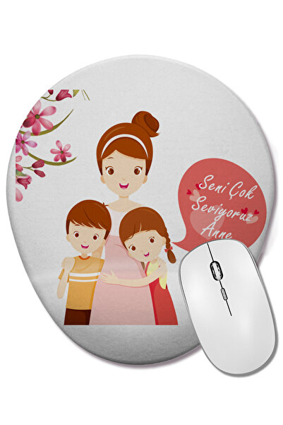 BASKI DÜNYASI Cadou pentru Ziua Mamei 00010 Mouse Pad oval cu suport pentru î...