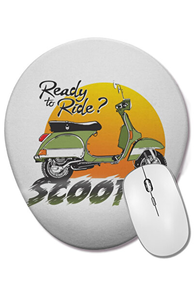 BASKI DÜNYASI Mouse Pad oval Vespa Ready to Ride cu suport pentru încheietura...