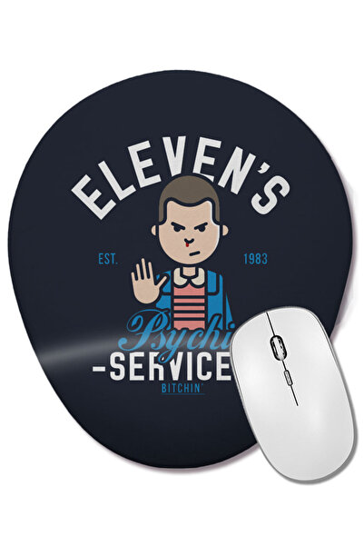 BASKI DÜNYASI Stranger Things Elevens Psychic Services Mouse Pad oval cu suport pentru încheietura mâinii