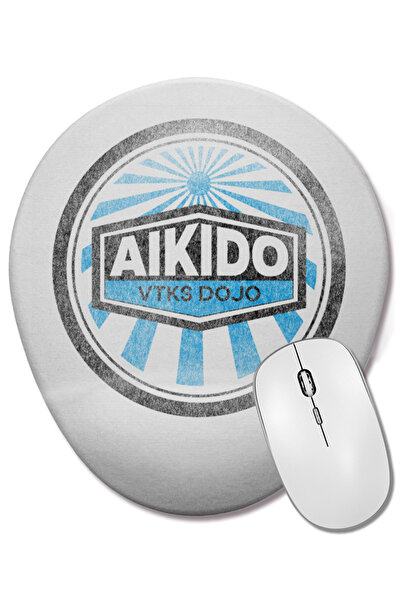 BASKI DÜNYASI Logo Distress Aıkıdo Οβάλ ποντίκι με υποστήριξη καρπού