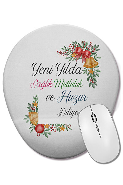 BASKI DÜNYASI Cadou de Anul Nou Concept de Anul Nou Fericit 07 Mouse Pad oval...