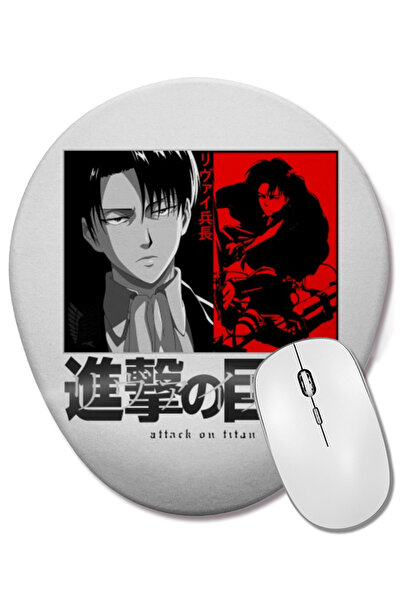 BASKI DÜNYASI Attack On Titan Levi 01 Mouse Pad oval cu suport pentru încheie...