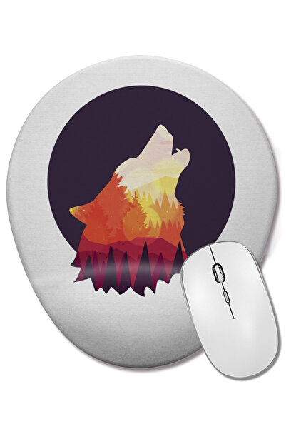 BASKI DÜNYASI Mouse Pad oval Lobo cu suport pentru încheietura mâinii