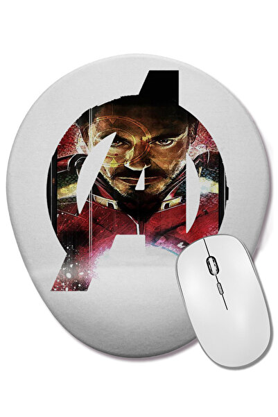 BASKI DÜNYASI Mouse Pad oval Avengers Homem cu suport pentru încheietura mâinii