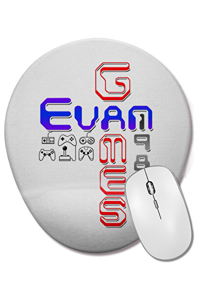 BASKI DÜNYASI Letreiro Evan Games 1988 Mouse Pad oval cu suport pentru închei...