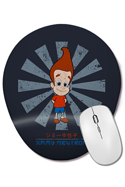 BASKI DÜNYASI Mouse Pad oval retro japonez Jimmy Neutron cu suport pentru încheietura mâinii
