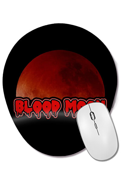 BASKI DÜNYASI Mouse Pad oval cu suport pentru încheietura mâinii Blood Moon E...