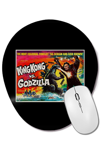 BASKI DÜNYASI King Kong vs Godzilla Robzilla Mouse Pad oval cu suport pentru încheietura mâinii