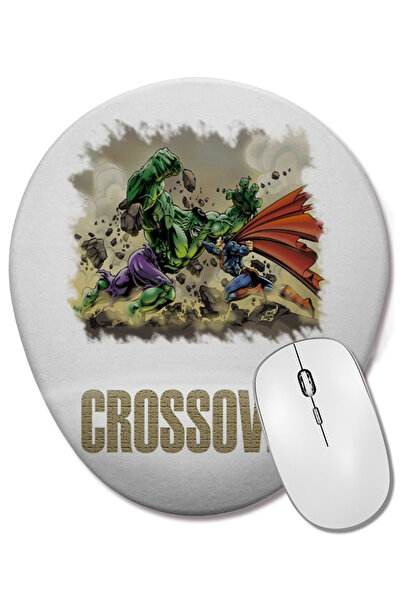 BASKI DÜNYASI Σούπερμαν και Χαλκ Οβάλ Ποντικομαξιλαράκι με Στήριγμα Καρπού