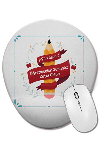 BASKI DÜNYASI Подарък за Деня на учителя: Овална подложка за мишка с опора за...