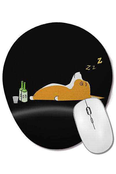 BASKI DÜNYASI Soju Corgi Nightlife T Mouse Pad oval cu suport pentru încheiet...