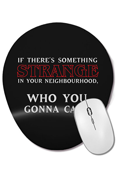 BASKI DÜNYASI Stranger Things Who You Gonna Call Mouse Pad oval cu suport pentru încheietura mâinii