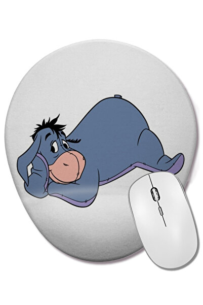 BASKI DÜNYASI Winnie The Pooh Eeyore 017 Mouse Pad Oval cu Suport pentru Înch...