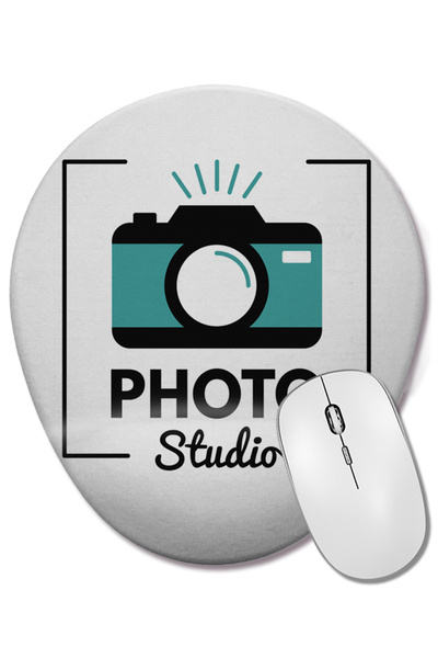 BASKI DÜNYASI Mouse Pad oval Photo Studio cu suport pentru încheietura mâinii