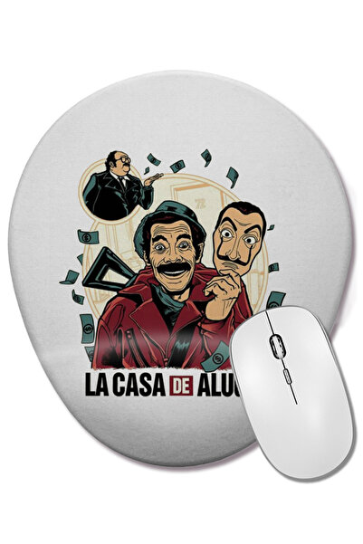 BASKI DÜNYASI La Casa De Aluguel Οβάλ ποντίκι με υποστήριξη καρπού