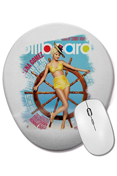 BASKI DÜNYASI Mouse Pad oval Selena Gomez cu suport pentru încheietura mâinii