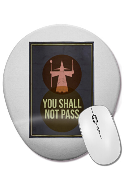 BASKI DÜNYASI Stăpânul Inelelor 01 Mouse Pad oval cu suport pentru încheietur...