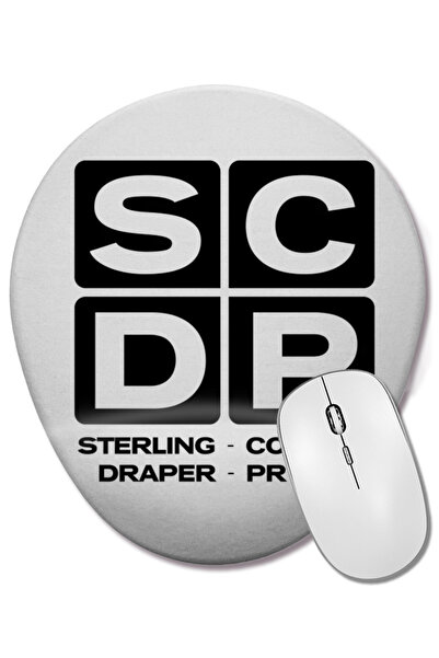 BASKI DÜNYASI Mouse Pad oval cu suport pentru încheietura mâinii, inspirat de Sterling Cooper Draper Pryce Mad Men