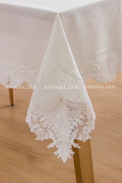Annalisa Față de masă din dantelă franceză din in crin