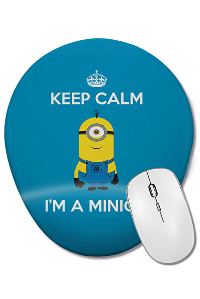 BASKI DÜNYASI Păstrați calmul, sunt un minion Stuart Mouse Pad oval cu suport...