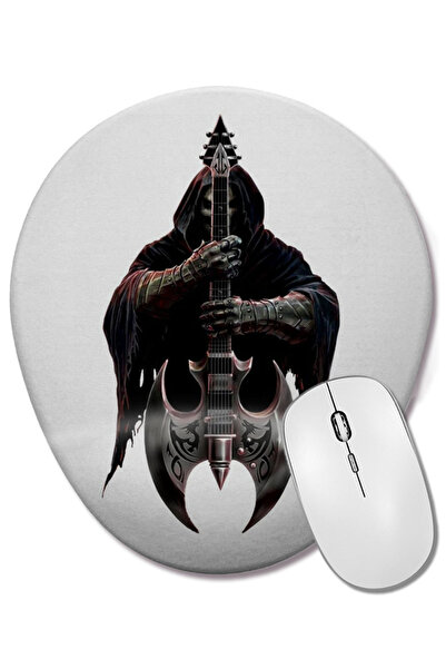 BASKI DÜNYASI Death Guitar Music Mouse Pad oval cu suport pentru încheietura ...