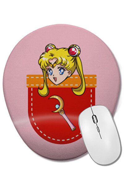 BASKI DÜNYASI Mouse Pad oval Pocket Sailor Moon cu suport pentru încheietura ...