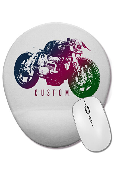 BASKI DÜNYASI Mouse Pad oval pentru motociclete personalizate cu suport pentru încheietura mâinii
