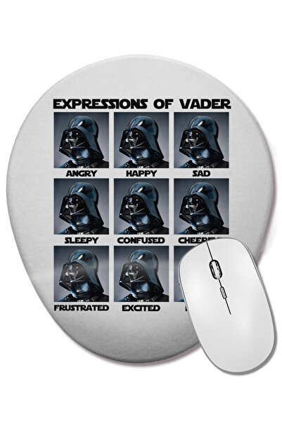 BASKI DÜNYASI Mouse Pad oval Vader Expressions cu suport pentru încheietura m...