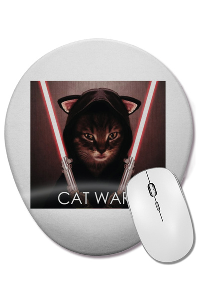 BASKI DÜNYASI Star Cat Wars 05 Mouse Pad oval cu suport pentru încheietura mâ...