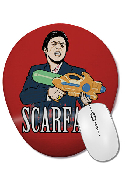 BASKI DÜNYASI Mouse Pad oval Scarface cu suport pentru încheietura mâinii