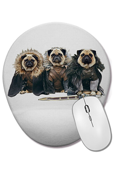 BASKI DÜNYASI Игра на тронове Pug of Thrones Овална подложка за мишка с опора...